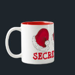 Secret Santa Gift Claus Hat Red Christmas Holiday Two-Tone Coffee Mug<br><div class="desc">Features an original marker illustration of a red Santa Claus hat,  with SECRET SANTA in a fun font.

This design is also available on other products. Don't see what you're looking for? Need help with customisation? Contact Rebecca to have something designed just for you.</div>