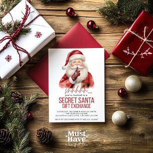 Secret Santa Gift Exchange Christmas Party Holiday Card
