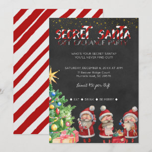 Secret Santa Gift Exchange Party Invitation