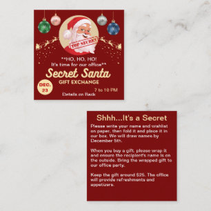 Secret Santa Gift Exchange Red Party Small Invite