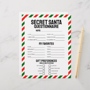 Secret Santa Gift Questionnaire
