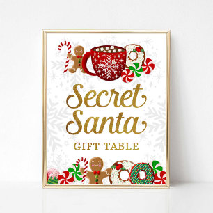 Secret Santa Gift Table Sign Christmas Party