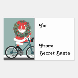 Secret Santa Gift Tag Rectangular Sticker