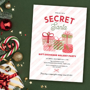 Secret Santa Holiday Gift Exchange Party Invitation