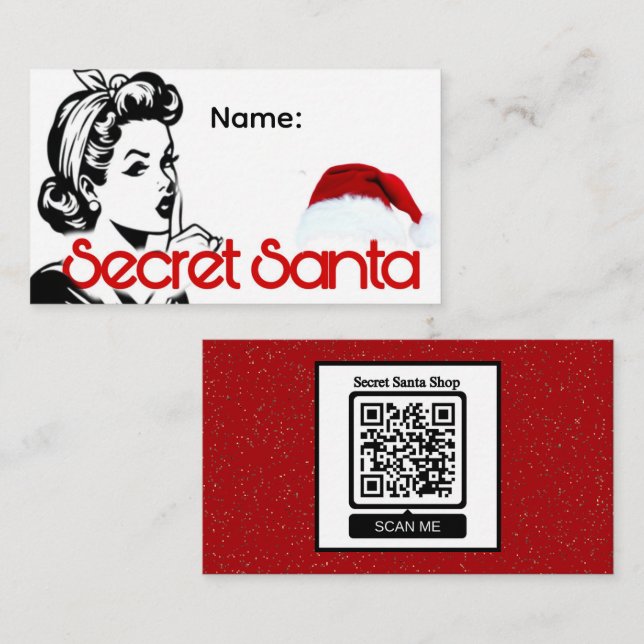 Secret Santa Name Card (Front/Back)