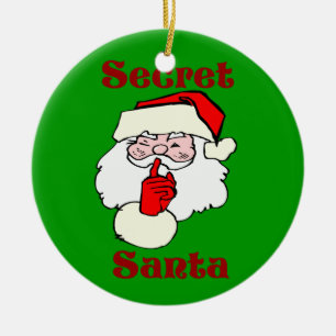 Secret Santa on Christmas Green Ceramic Tree Decoration