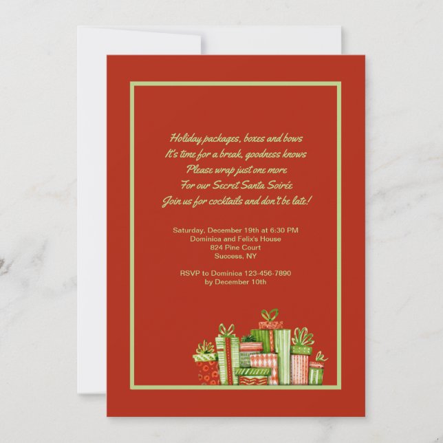 Secret Santa Party Invitation (Front)