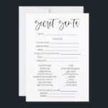 Secret Santa Questionnaire Christmas Games Fun  Invitation<br><div class="desc">This modern minimal secret Santa game features a beautiful calligraphy font   a simple serif font. Edit all wording to make this modern holiday game fit your event   style!</div>