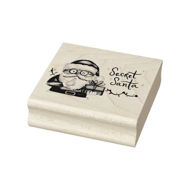 Secret Santa  Rubber Stamp (Stamp)