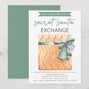 Secret Santa Watercolor Christmas Party Invitation