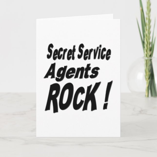 Secret Service Agents Rock! Greeting Card (Front)