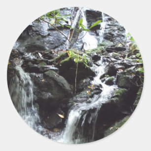Secret Smoky Mountain Waterfall Classic Round Sticker