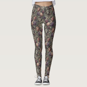 Secret Societies Bloom in Spirals – Gothic  Leggings