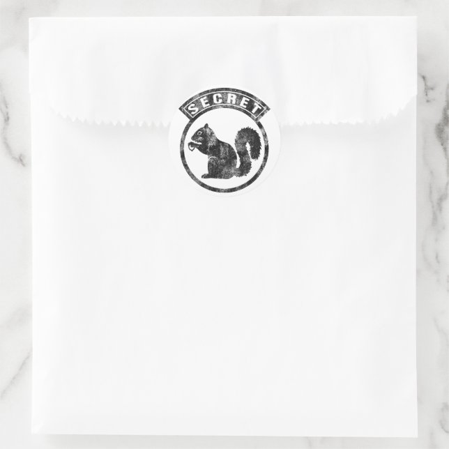 Secret Squirrel - Distressed - Type 1 Classic Round Sticker (Bag)