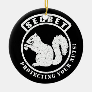 Secret Squirrel Patch Protecting Your Nuts Ceramic Tree Decoration