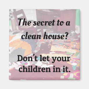 Secret to a Clean House?  Don't let your children. Magnet