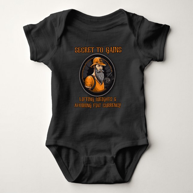 Secret to gains baby bodysuit (Front)