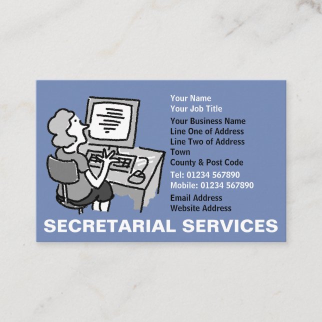 Secretarial Services Business Card (Front)