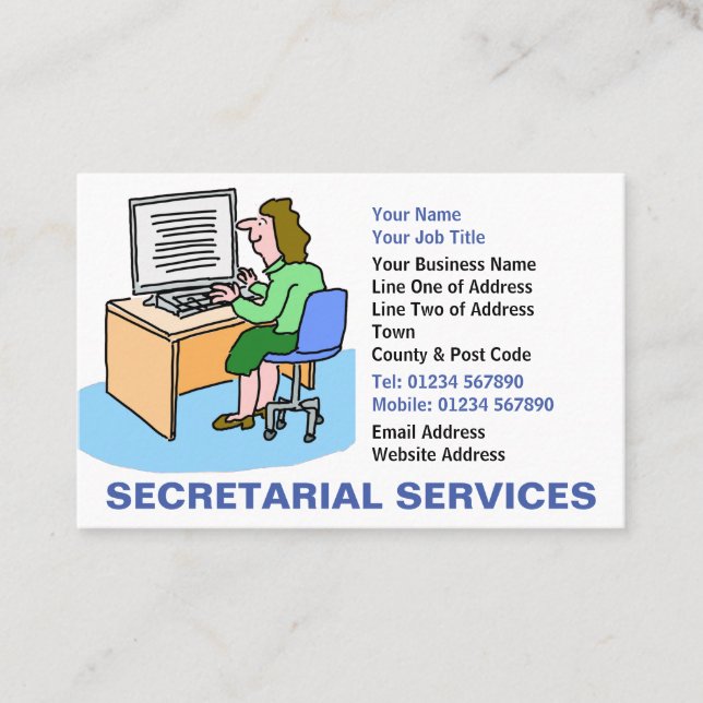 Secretarial Services Business Card (Front)