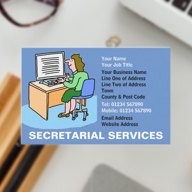 Secretarial Services Business Card (Secretarial Services Business Card)