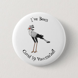 Secretary bird cartoon illustration 6 cm round badge