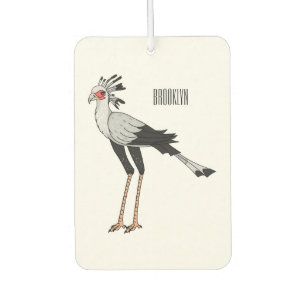 Secretary bird cartoon illustration car air freshener