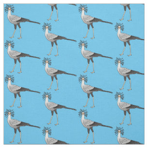 Secretary bird cartoon illustration  fabric