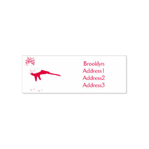 Secretary bird cartoon illustration self-inking stamp