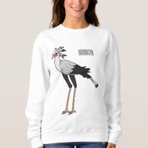 Secretary bird cartoon illustration sweatshirt