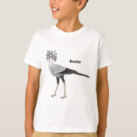 Secretary bird cartoon illustration 