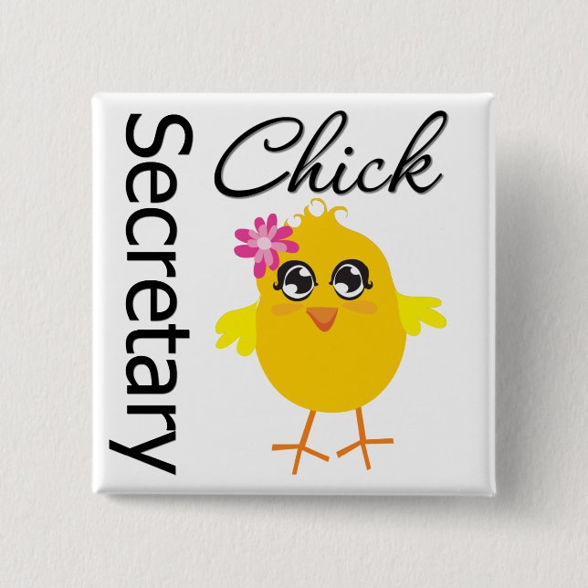 Secretary Chick 15 Cm Square Badge (Front)
