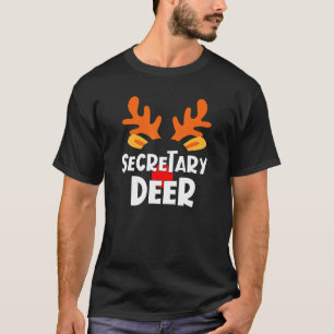 Secretary Deer Matching Family Office Christmas Re T-Shirt