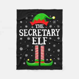 Secretary Elf Funny Christmas Family Matching  Fleece Blanket