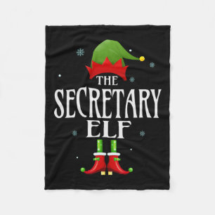 Secretary Elf Xmas Matching Family Group Christmas Fleece Blanket