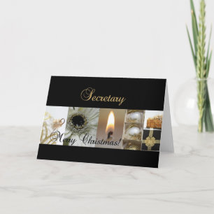 Secretary Merry Christmas  black gold christmas Holiday Card