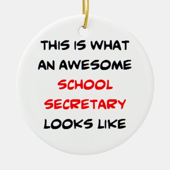 secretary school, awesome ceramic tree decoration (Front)