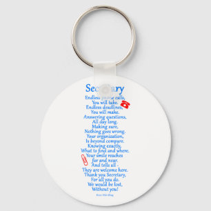 Secretary  Thank You Key Ring