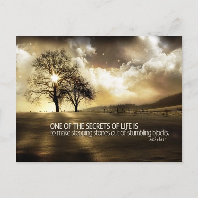 Secrets of Life Motivational Postcard (Front)