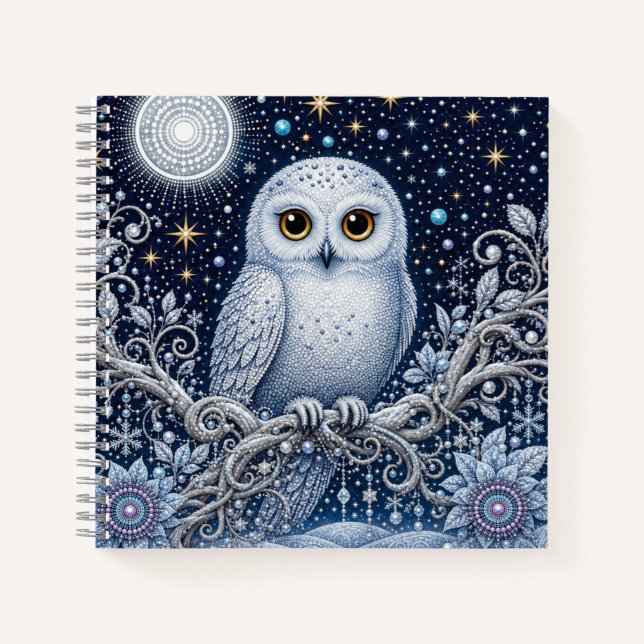 Secrets of Winter Night – Snowy Owl Notebook (Front)