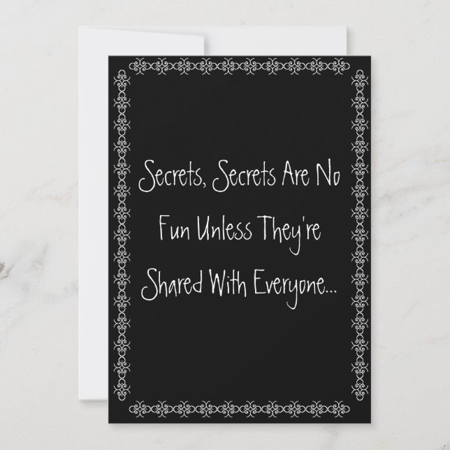 Secrets, Secrets Surprise Party Invite (Front)