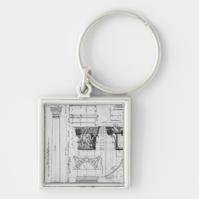 Section and elevation of a composite column key ring (Front)