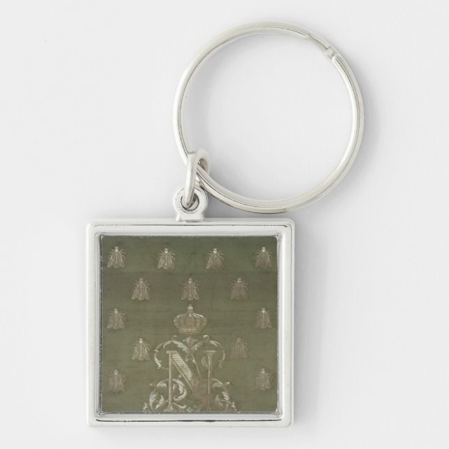 Section of green and gold damask key ring (Front)
