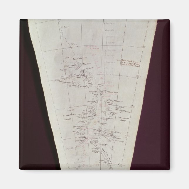 Section of Map from Ross Island to South Pole Magnet (Front)