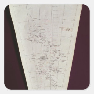 Section of Map from Ross Island to South Pole Square Sticker