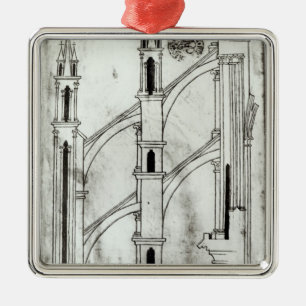 Section of the wall and arch metal tree decoration