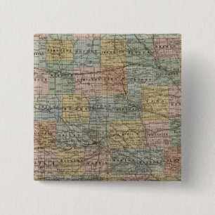 Sectional map of Iowa 15 Cm Square Badge