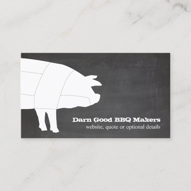 Sectioned BBQ Pig Barbecue Business Card (Front)