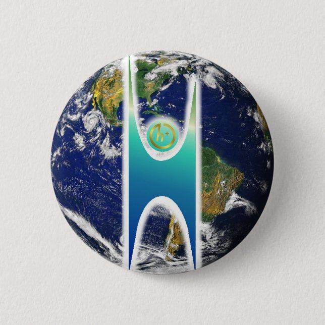 Secular H+ Earth 6 Cm Round Badge (Front)