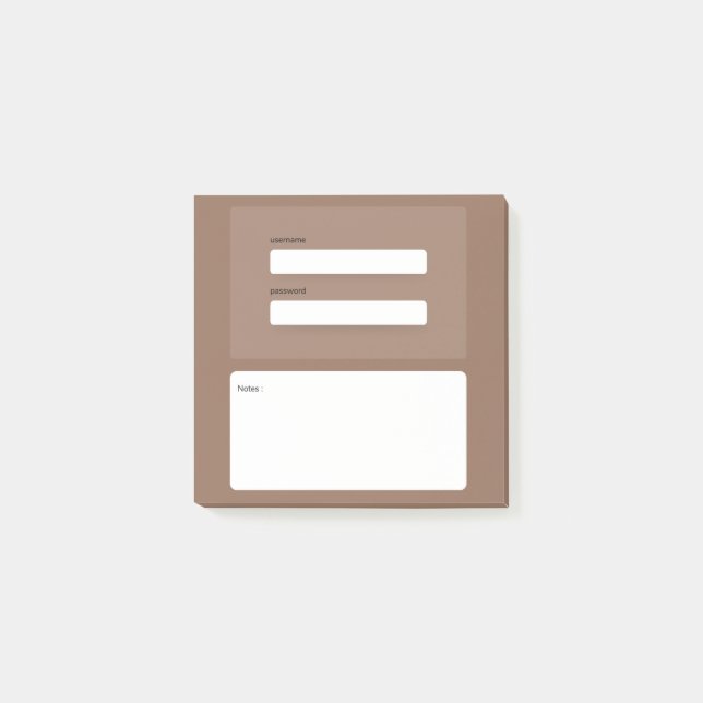 Secure and Convenient Website Password Notes (Front)