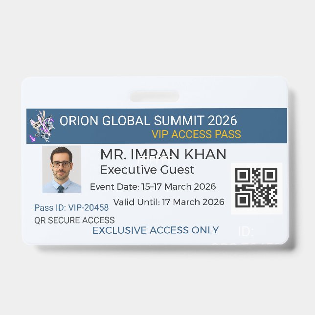 Secure Badge|Teacher ID|Corporate ID|Personnalisé ID Badge (Front)